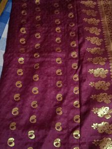 Maroon and Gold Saree Available For Swap