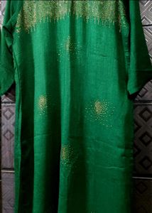 NEW UNUSED VICHITRA SILK Emerald Green Kurta
