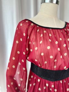 Sheer Red Polka Dot Top