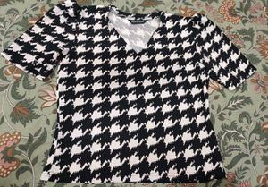 Houndstooth Print Top