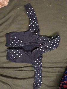 Polka Dot Zip-Up Hoodie