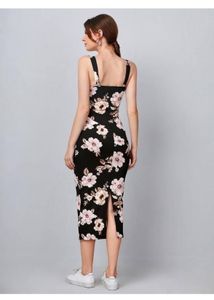 Floral Bodycon Midi Dress