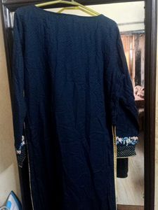 Embroidered Navy Kurta Dress