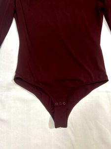 Burgundy Long Sleeve Bodysuit