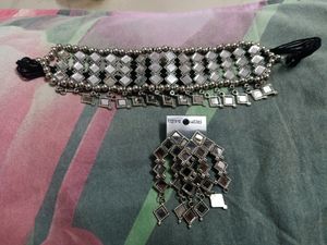 ❤️ Beautiful Oxidise Choker Necklace With Earrings ❤️