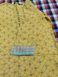 Elegant Yellow Printed Kurta