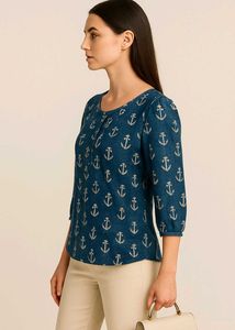Stylish ,Trending ,Classy Girls Anchor Print Top