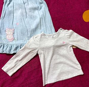 Babyoye Singlet Denim Frock With Inner
