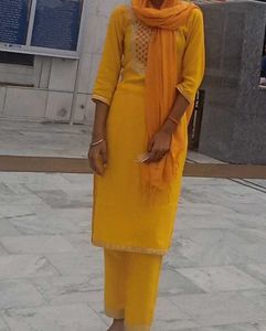 Yellow Embroidered Kurta