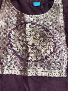 Wine Coloured Suit Set With Dupatta