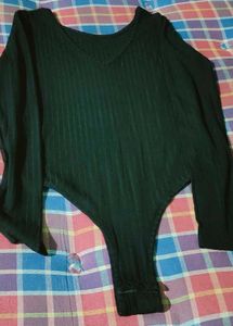 Black Long Sleeve bodysuit top