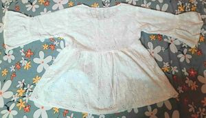 White Eyelet Peplum Top