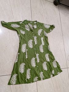 Green Printed Kurta