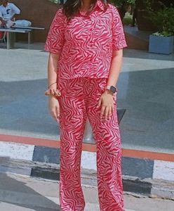 Red Pink Zebra Print Co-ord Set