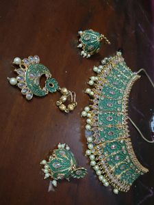 Green Choker Jhumka#choker#jhumka #green #new