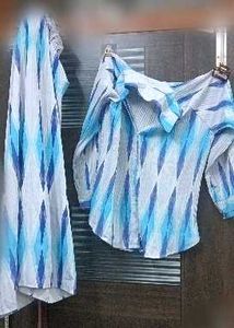 Blue &amp; White Print Matching Set