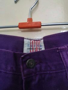 Purple Denim Straight Leg Jeans