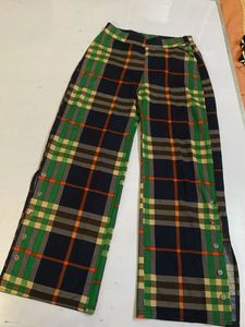 Plaid Wide Leg Pants