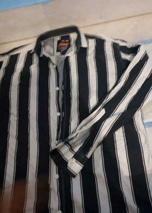 Black And White Stripes Stylish Shirt For Men