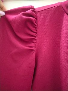 Burgundy Puff Sleeve Top