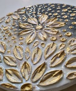 3D Texture Art Wall Decor- Golden Blossom