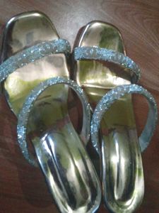 Sparkly Silver Slides
