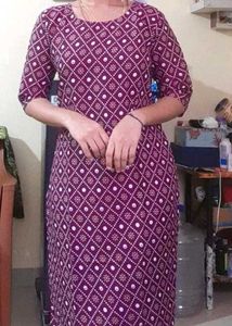 Elegant Purple Printed Kurta and dark blue combo o