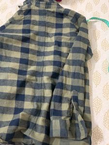 Olive- Navy Blue Checked T-shirts