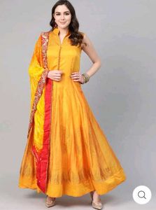 Elegant Yellow Ethnic Gown