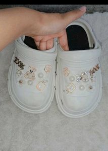 Decorated White Clogs