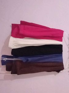 5 Leggings Combo Neavy Blue Pink White Brown Black