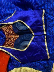 Blue Orange Lehnga Choli