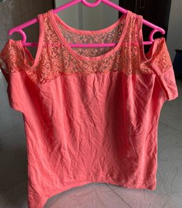 New Remanika Cold Shoulder Lace Top | size:M