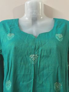 Green Top &amp; Embroidered Kurti