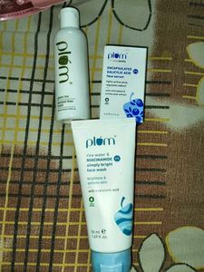 Plum Skincare Set: Toner, Face Wash, Serum