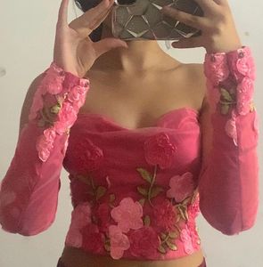 Floral Embellished Crop Top