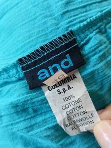 Light blue low-cut neck top