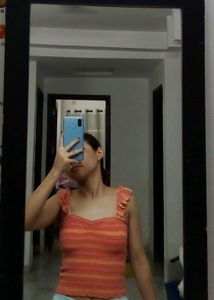 Striped Orange Tank Top