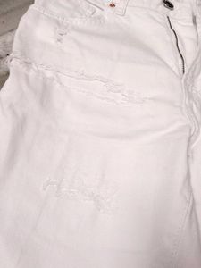 Zara White Denim Shorts