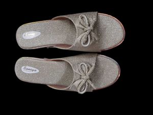 Sparkly Bow Slippers