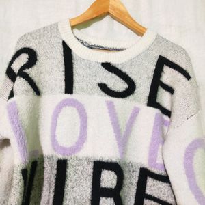 MAX Typographic Wool Round Neck Sweater