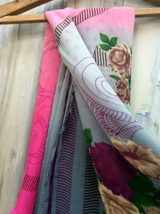 Double Colour Froral Print Saree