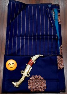 Elegant Navy Blue Banarasi Silk Saree