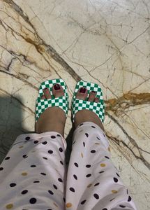 Green Checkered Heels