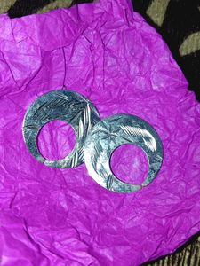 Silver Etched Hoop Earrings NATTIYA