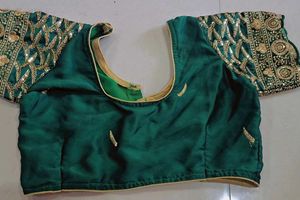 Purple saree with designer blouse