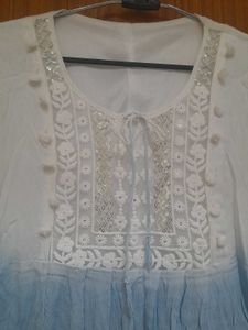 Dual tone Peplum kurti