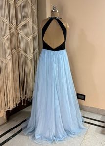 Blue Embellished Very Pretty Backless Gown