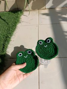 Crochet Handmade Frog Coasters🩷