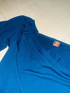 Blue Wrap Top